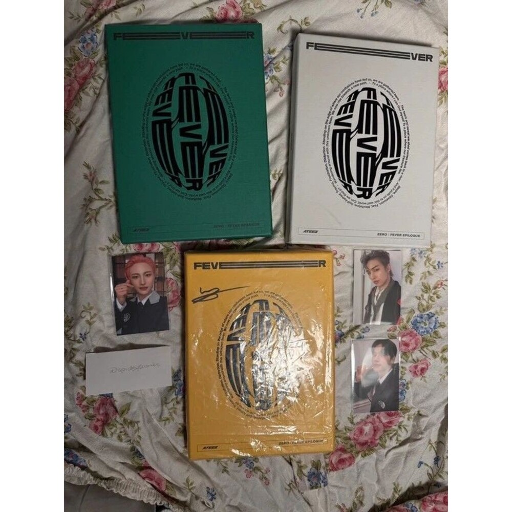 ateez zero : fever epilogue album bundle, one wooyoung signed